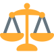 Balance scale icon, contribute as a lawyer